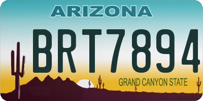 AZ license plate BRT7894