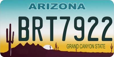 AZ license plate BRT7922