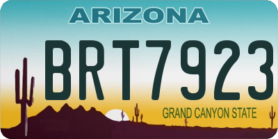 AZ license plate BRT7923