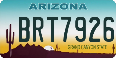 AZ license plate BRT7926