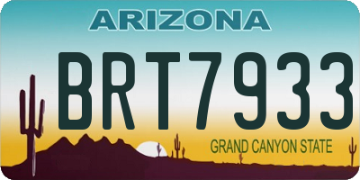AZ license plate BRT7933