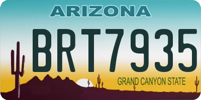 AZ license plate BRT7935
