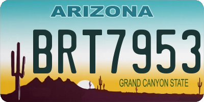 AZ license plate BRT7953