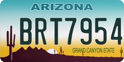 AZ license plate BRT7954