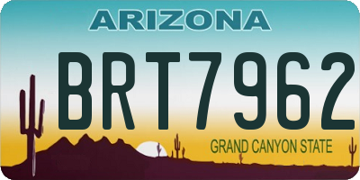 AZ license plate BRT7962