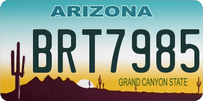 AZ license plate BRT7985