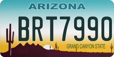 AZ license plate BRT7990