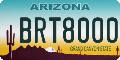 AZ license plate BRT8000
