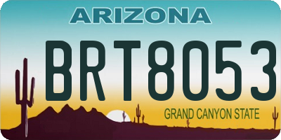 AZ license plate BRT8053