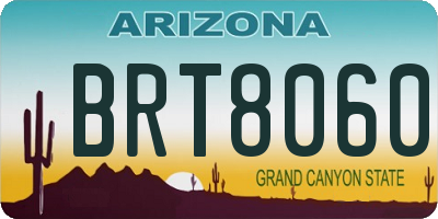 AZ license plate BRT8060