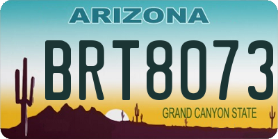 AZ license plate BRT8073