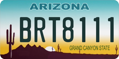 AZ license plate BRT8111