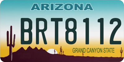 AZ license plate BRT8112