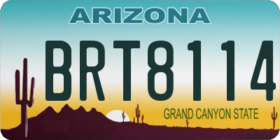 AZ license plate BRT8114