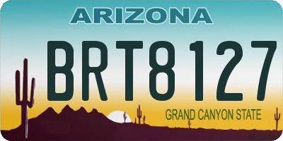 AZ license plate BRT8127
