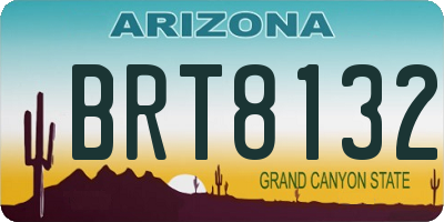 AZ license plate BRT8132