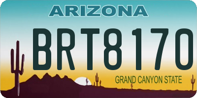AZ license plate BRT8170