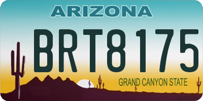 AZ license plate BRT8175