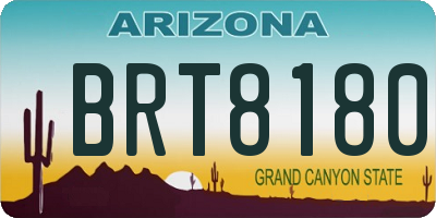 AZ license plate BRT8180