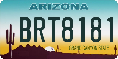 AZ license plate BRT8181