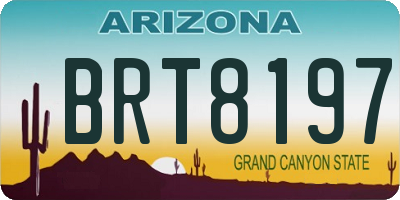 AZ license plate BRT8197