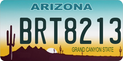 AZ license plate BRT8213