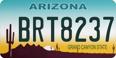 AZ license plate BRT8237