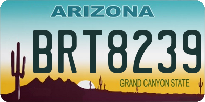 AZ license plate BRT8239