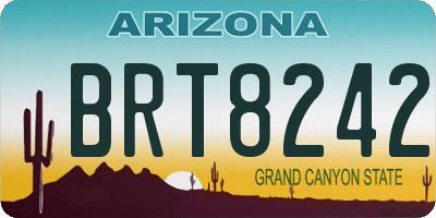AZ license plate BRT8242