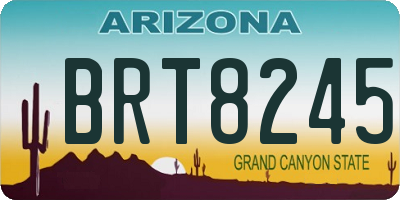 AZ license plate BRT8245