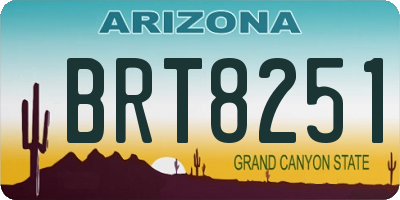 AZ license plate BRT8251