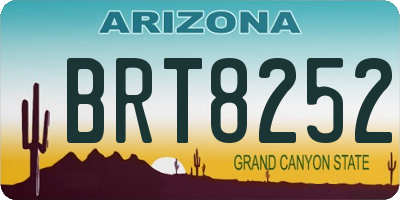 AZ license plate BRT8252
