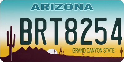 AZ license plate BRT8254