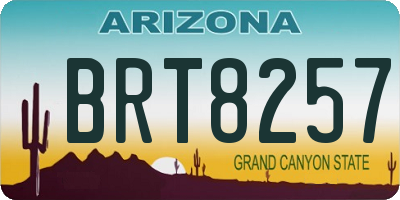 AZ license plate BRT8257