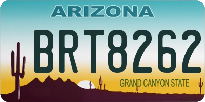 AZ license plate BRT8262