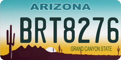 AZ license plate BRT8276