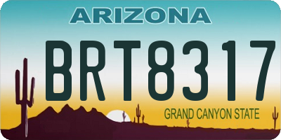 AZ license plate BRT8317