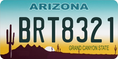 AZ license plate BRT8321