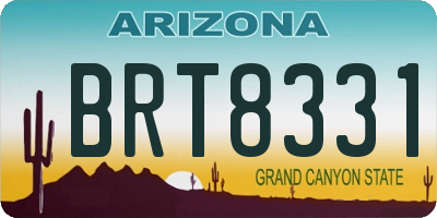 AZ license plate BRT8331
