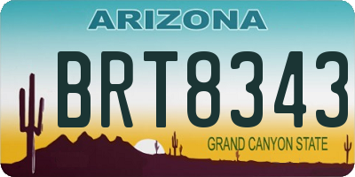 AZ license plate BRT8343