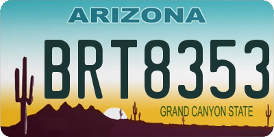 AZ license plate BRT8353