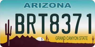 AZ license plate BRT8371