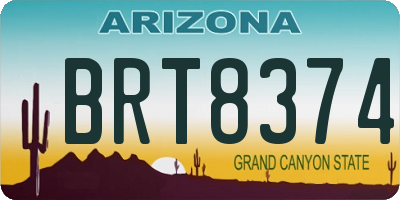 AZ license plate BRT8374