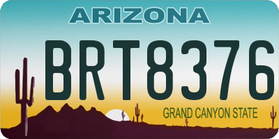 AZ license plate BRT8376
