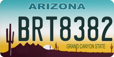 AZ license plate BRT8382