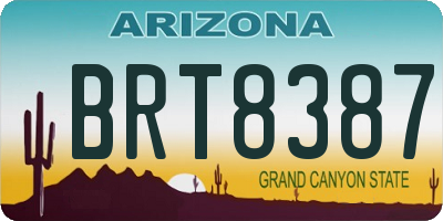 AZ license plate BRT8387