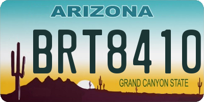 AZ license plate BRT8410