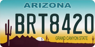 AZ license plate BRT8420