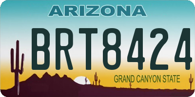 AZ license plate BRT8424