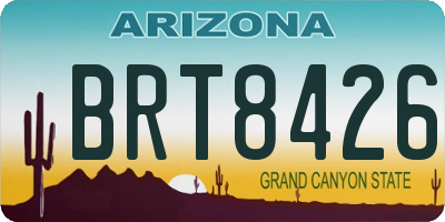 AZ license plate BRT8426
